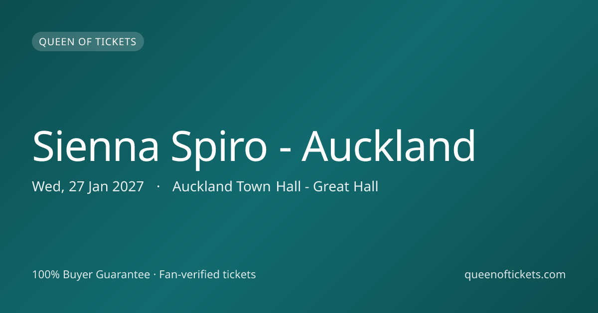 Sienna Spiro - Auckland Tickets — Wed, 27 Jan 2027
